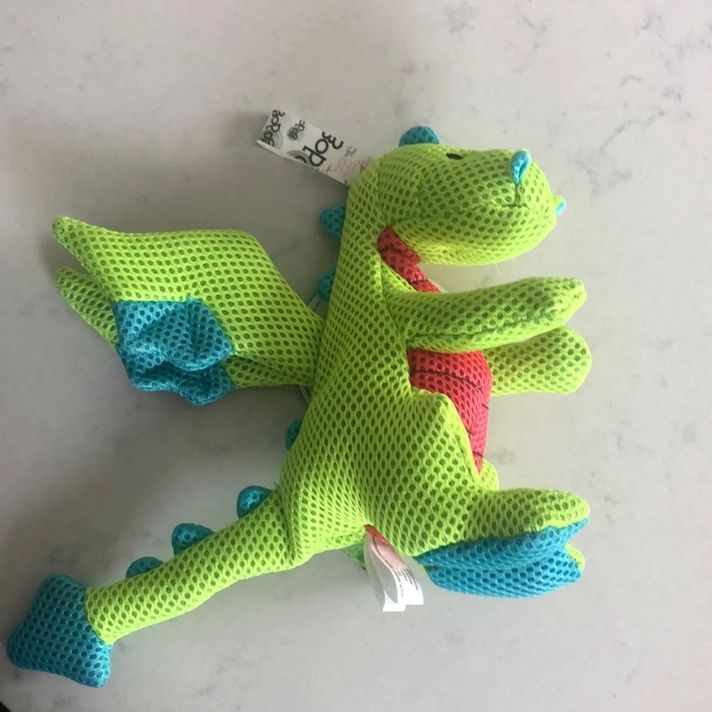 Lime Green and Blue Dragon Dog Toy